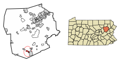 Luzerne County Pennsylvania Incorporated and Unincorporated areas West Hazleton Highlighted